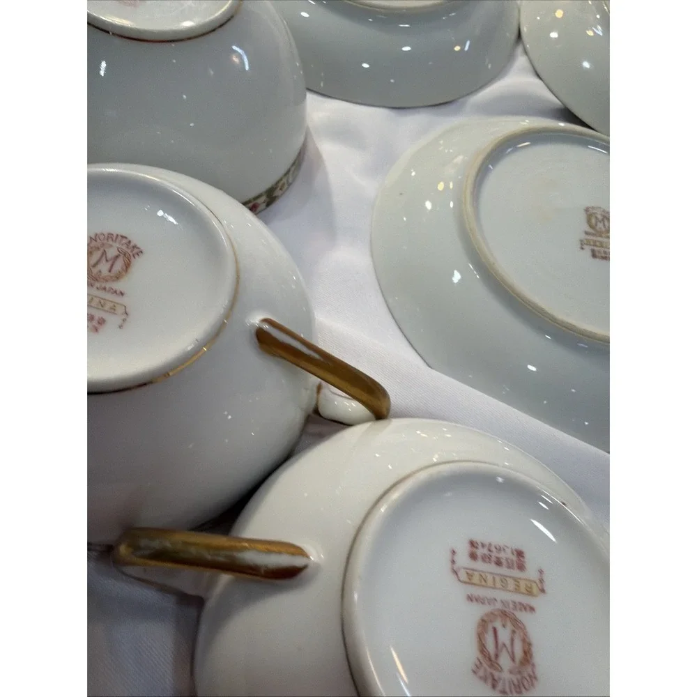 16 Pc Rare Noritake Nippon 1920's Vintage Serving Saucer & CupTea Victorian‎ 57